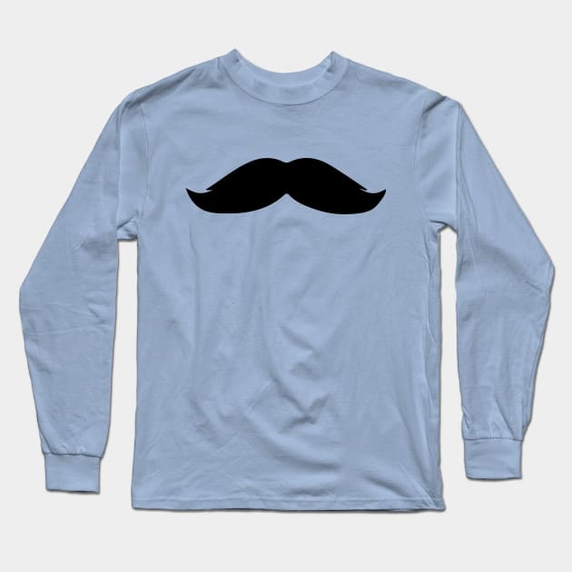 Moustache - Bushy (Skin tone D) Long Sleeve T-Shirt by helengarvey